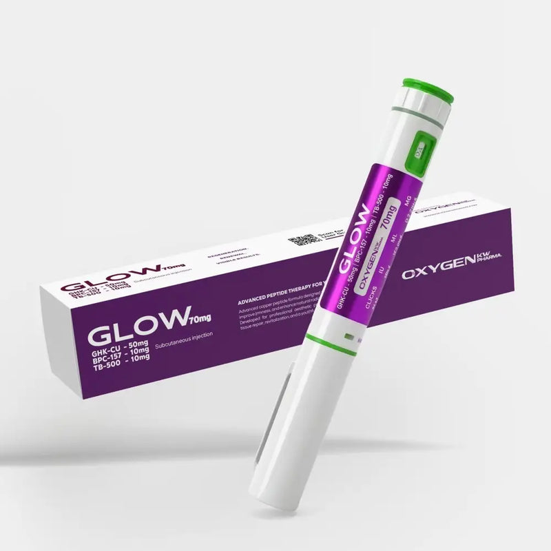 GLOW 70mg (Recovery Blend) GHK-Cu TB500 BPC157 Caneta - Oxygen Pharma